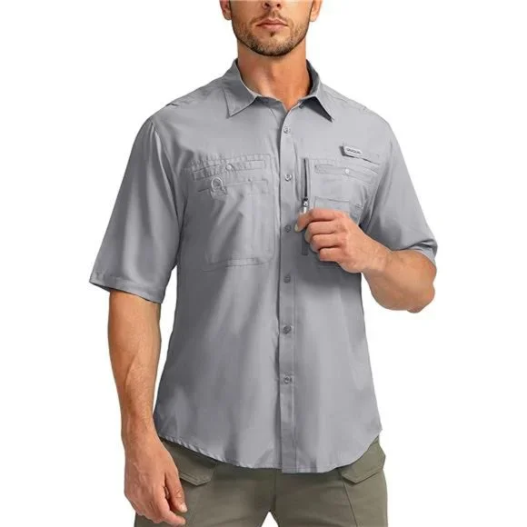Shirts Mens Fishing Shirts With Zipper Pockets Upf 5 Lightweight